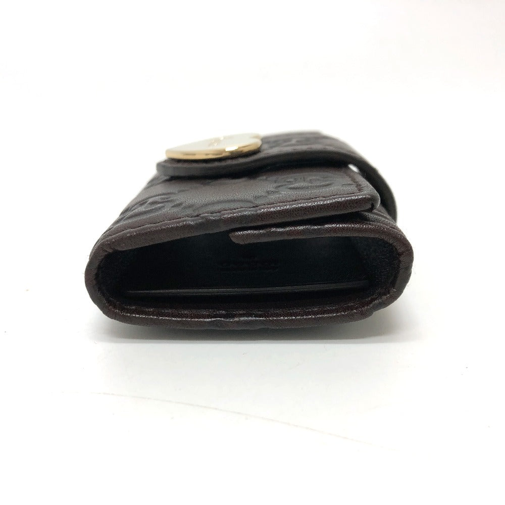 GUCCI Key case Key holder  203551 leather Brown GG Heart plate Women