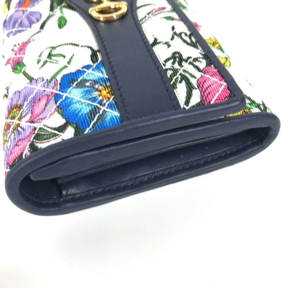 GUCCI Long Wallet Purse 536352 canvas multicolor Flora Floral Flower GG Continental wallet Women