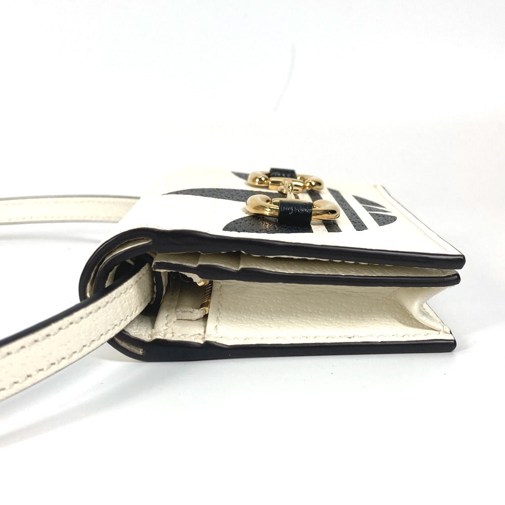 GUCCI Folded wallet 702248 leather white adidas adidas collaboration Horsebit