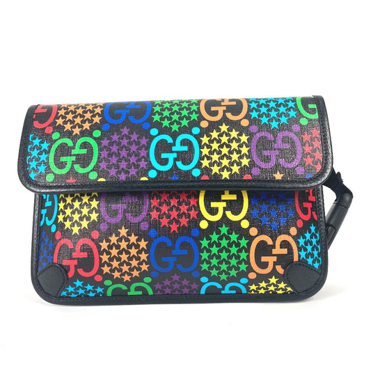 GUCCI Sling bag 598113 Leather / PVC multicolor GG Supreme psychedelic belt bag mens