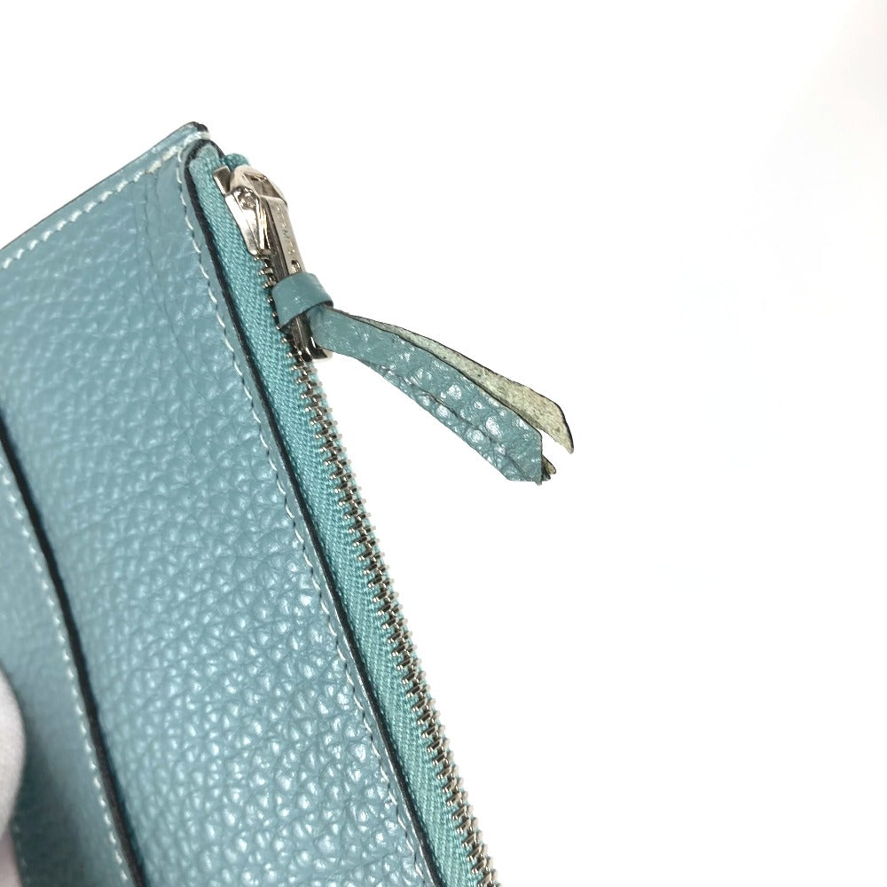 HERMES Long Wallet Purse Togo blue Long wallet Dogon Duo GM Women