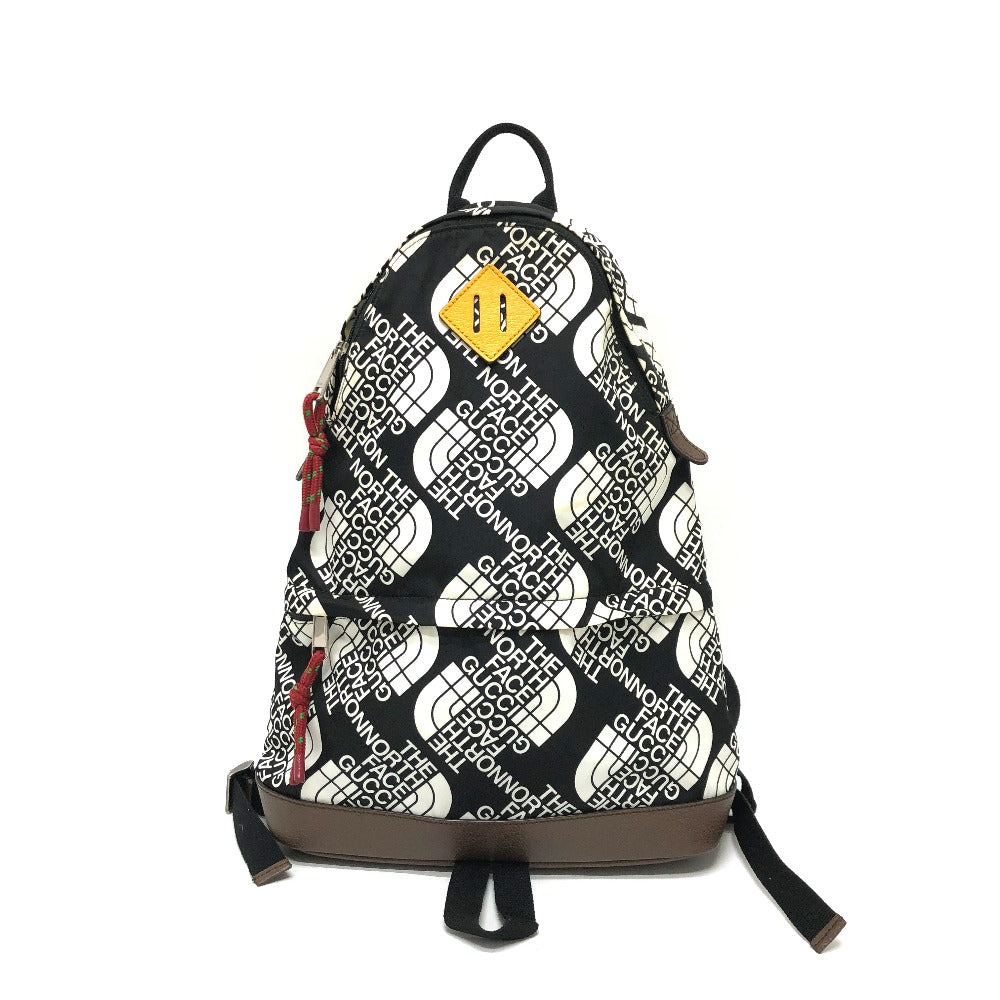GUCCI Backpack 650288 Nylon / leather Black x white GUCCIxTHE NORTH FACE collaboration