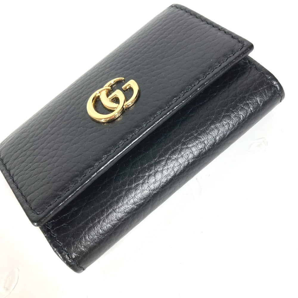 GUCCI Key case Key holder  456118 leather black key GG Marmont Women