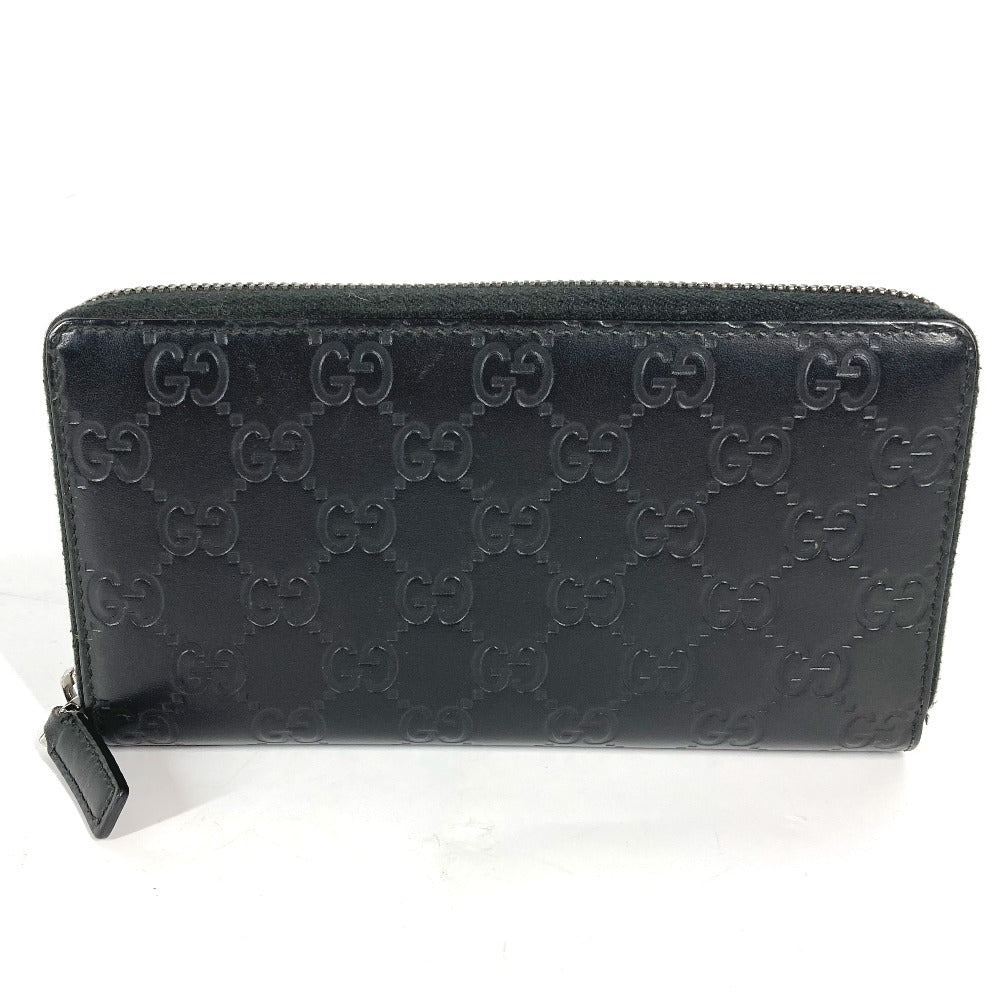 GUCCI Long Wallet Purse 307987 Sima leather black Guccisima GG Long wallet Women