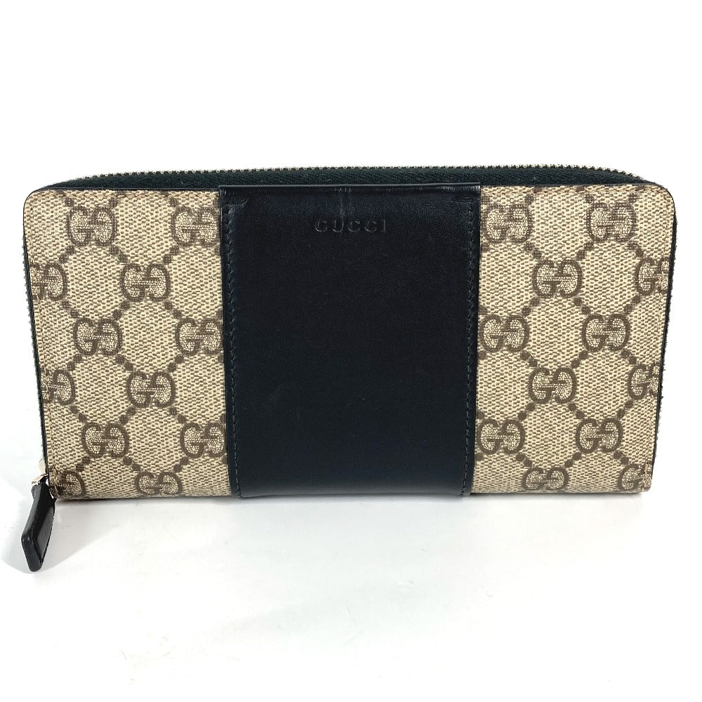 GUCCI Long Wallet Purse 451249 PVC leather beige GG Supreme Long wallet Women