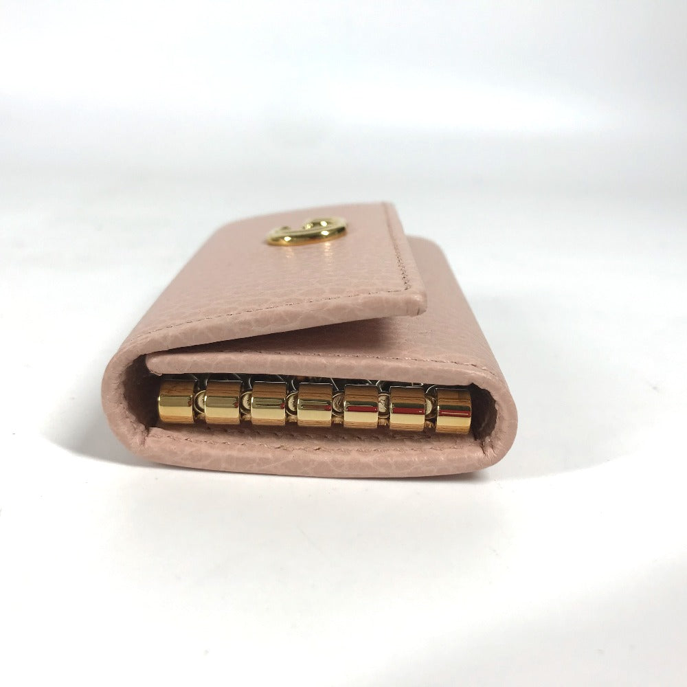 GUCCI Key case Key holder  456118 leather pink GG Marmot Double G Women