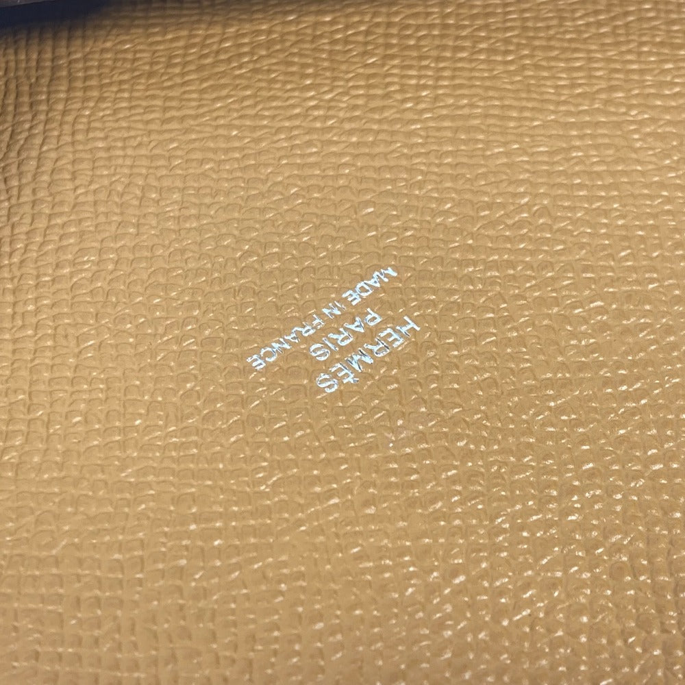 HERMES Clutch bag Epsom Brown x pink With porch Calvi GM unisex(Unisex) Used