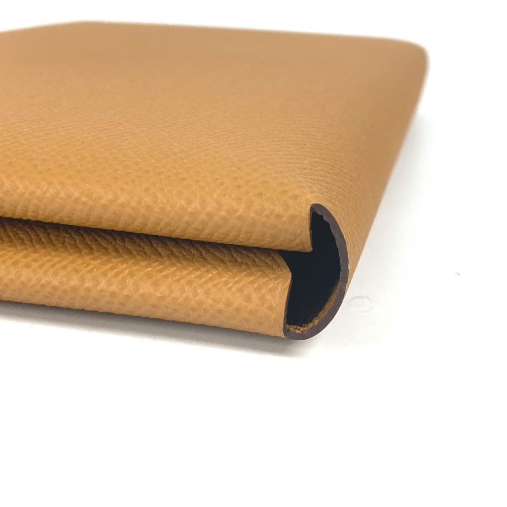 HERMES Clutch bag Epsom Brown x pink With porch Calvi GM unisex(Unisex) Used
