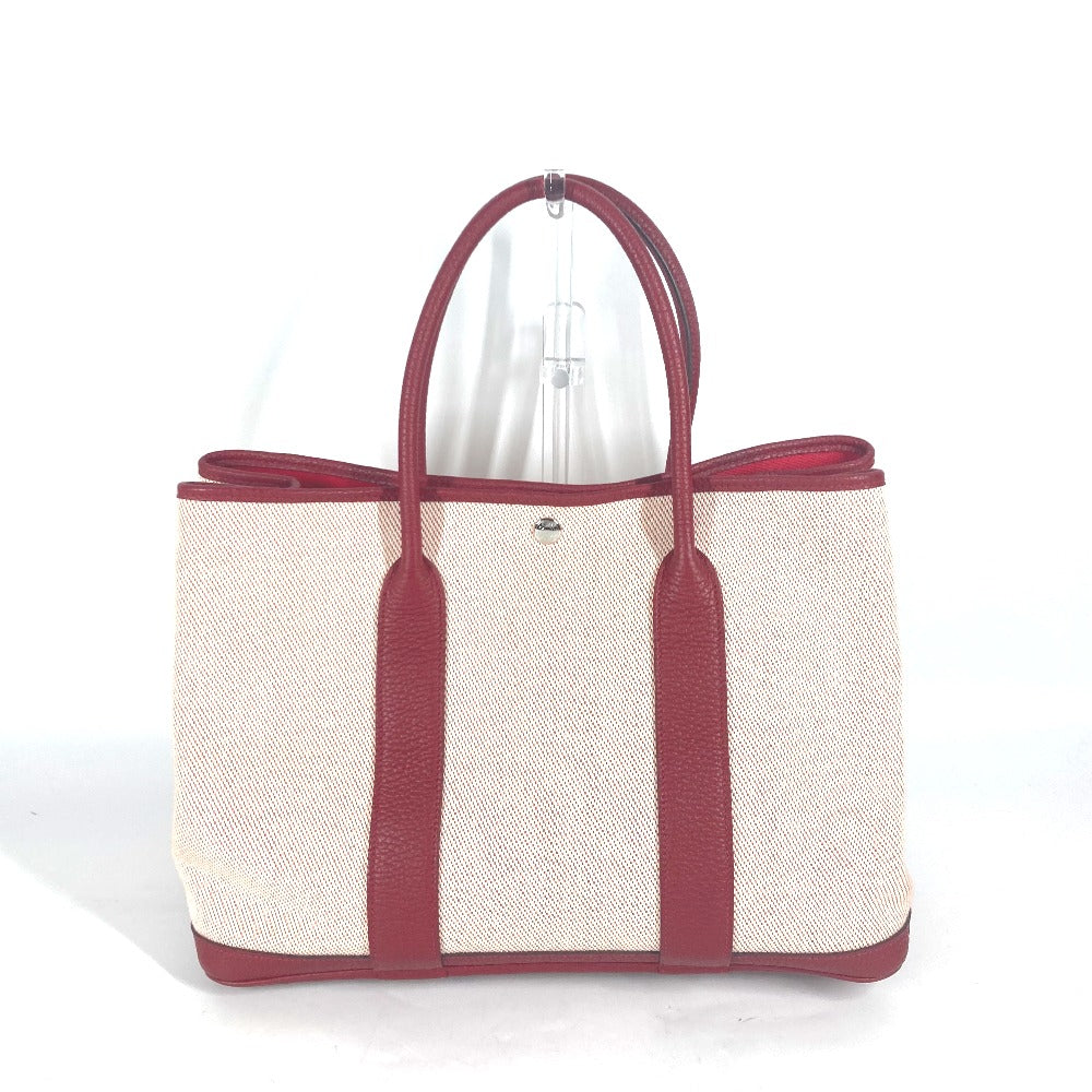 HERMES Tote Bag Toile H, Negonda Red type Shoulder Bag Shoulder Bag Garden party PM