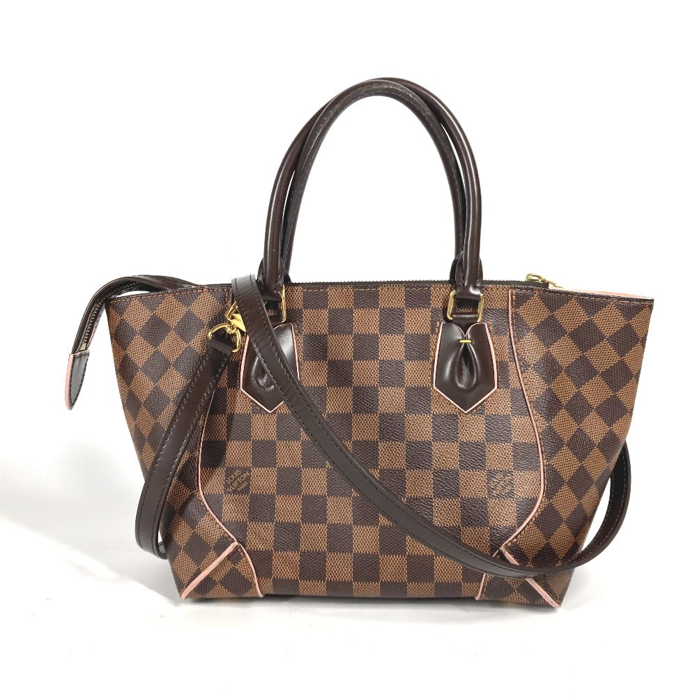 LOUIS VUITTON Handbag Damier canvas Brown x pink Damier Kaisa PM Women