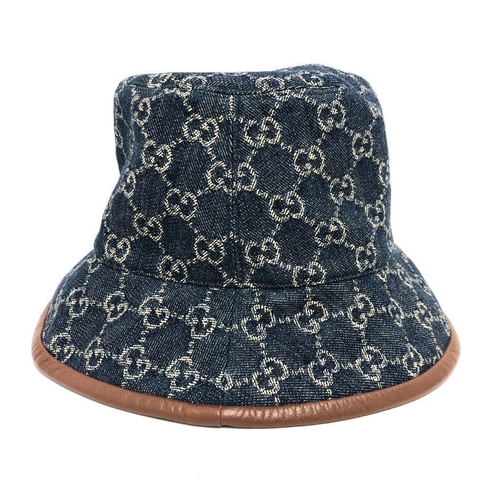 GUCCI hat 576371 cotton blue GG denim Women S