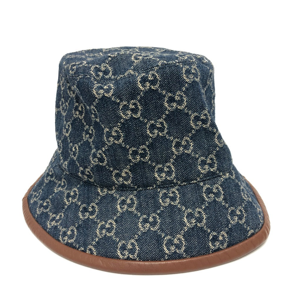 GUCCI hat 576371 cotton blue GG denim Women S
