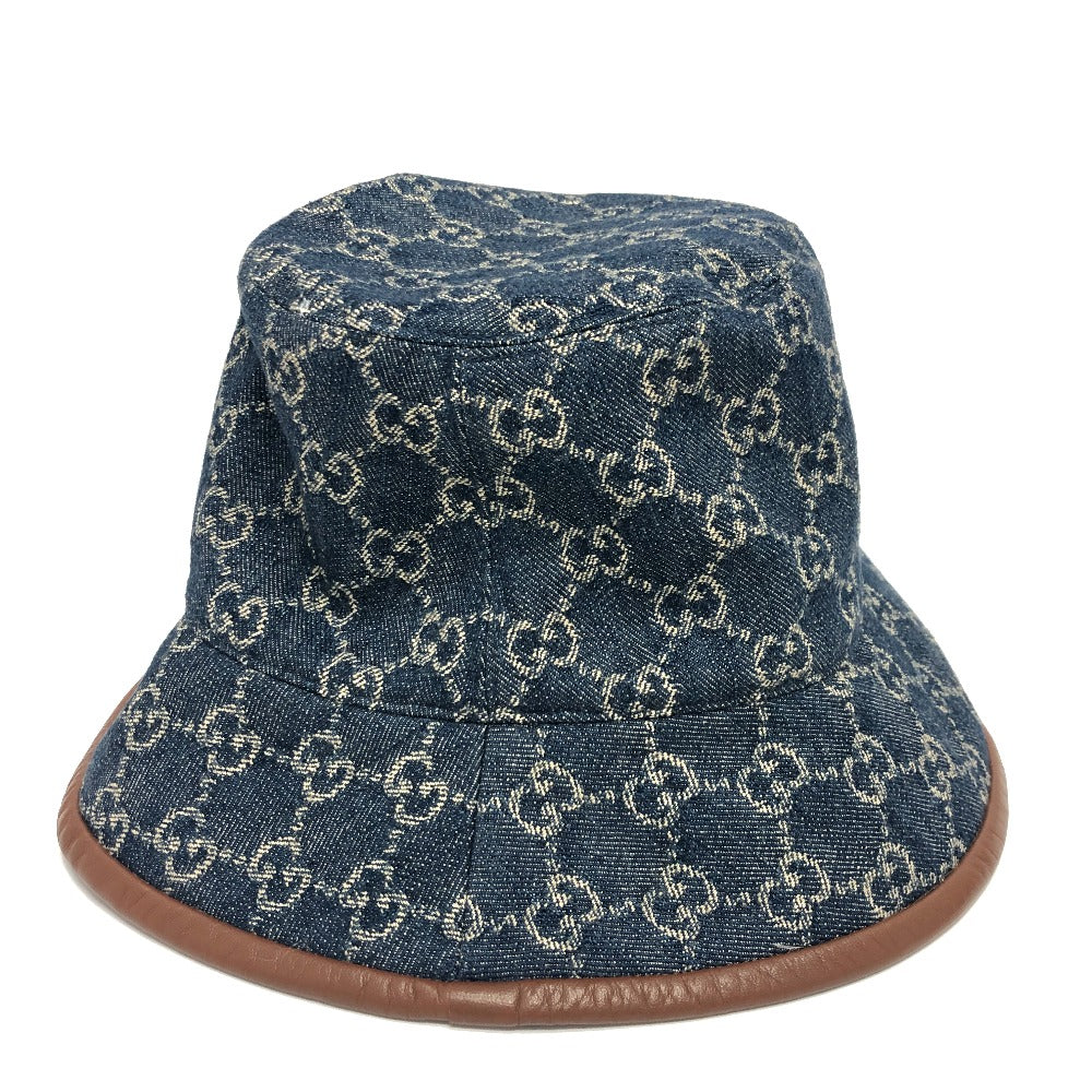 GUCCI hat 576371 cotton blue GG denim Women S
