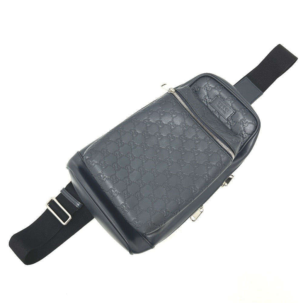 GUCCI Shoulder Bag 450970 leather black Guccisima Sling bag mens