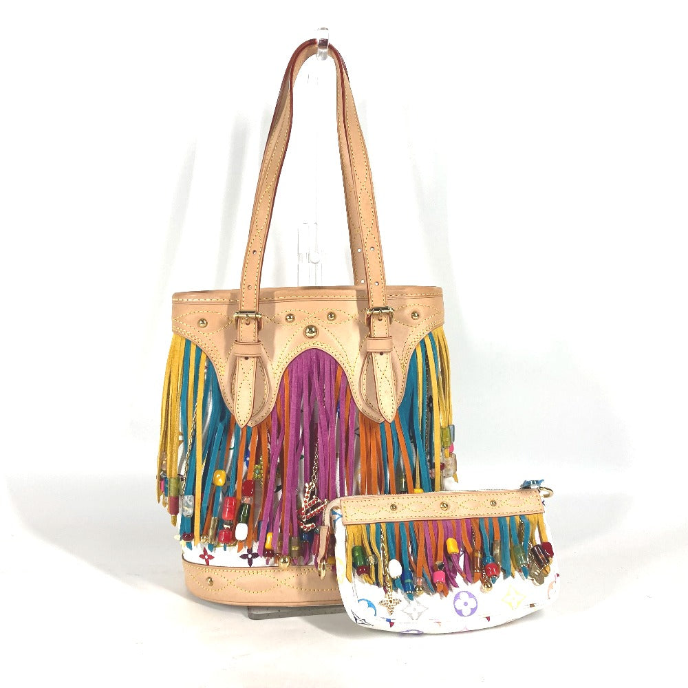 LOUIS VUITTON Shoulder Bag M40109 Monogram multicolor canvas white Monogram multicolor Bucket Flange
