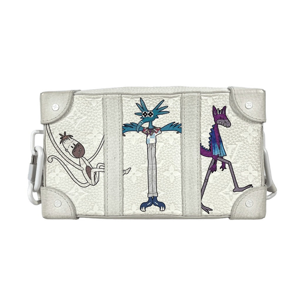 LOUIS VUITTON Shoulder Bag M80146 Taurillon Clemence Leather white LV Friends Monogram Soft Trunk