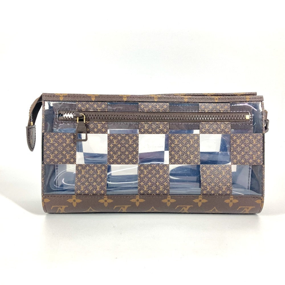 LOUIS VUITTON Clutch bag M81588 Plastics , Monogram Canvas Brown Monogram Chess Damier stand pouch