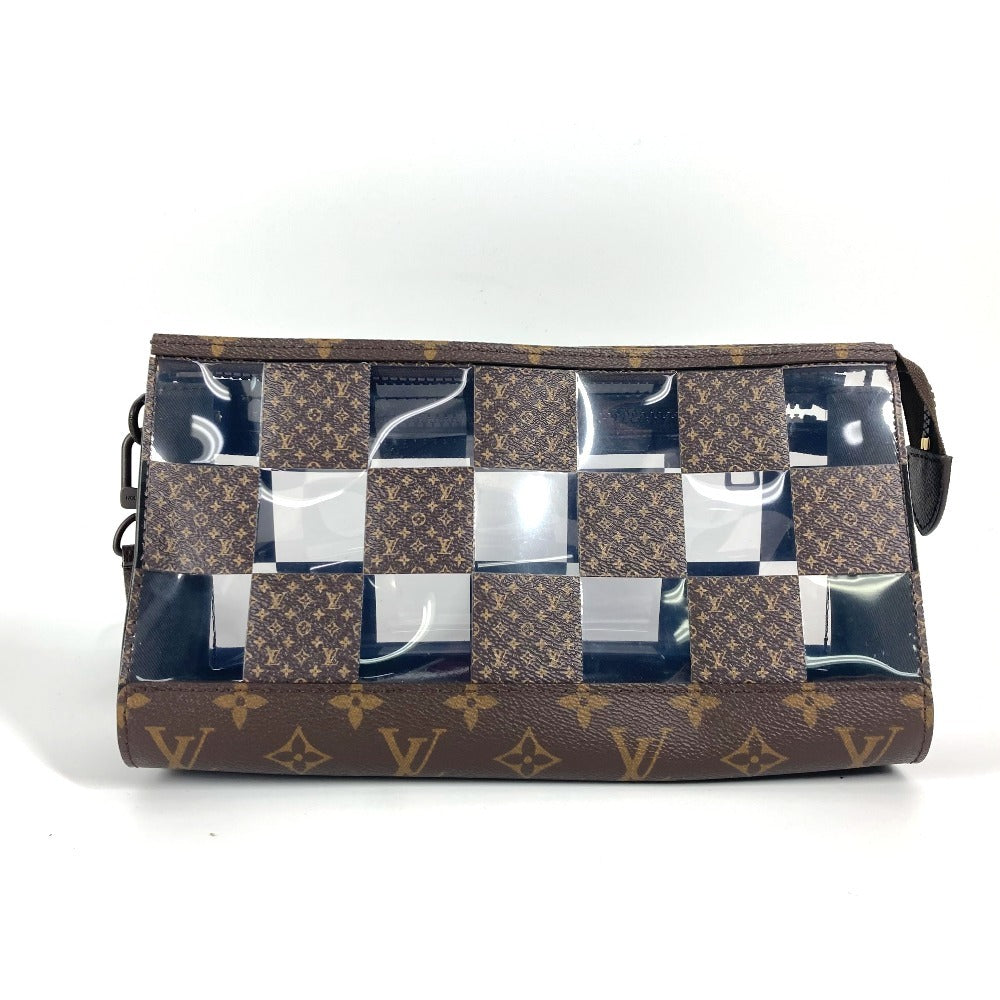 LOUIS VUITTON Clutch bag M81588 Plastics , Monogram Canvas Brown Monogram Chess Damier stand pouch