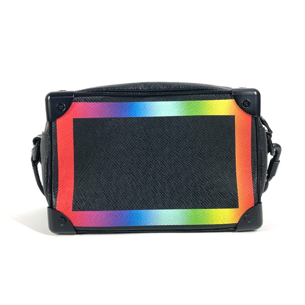 LOUIS VUITTON Shoulder Bag M30351 Taiga Leather black Taiga rainbow Mini soft trunk
