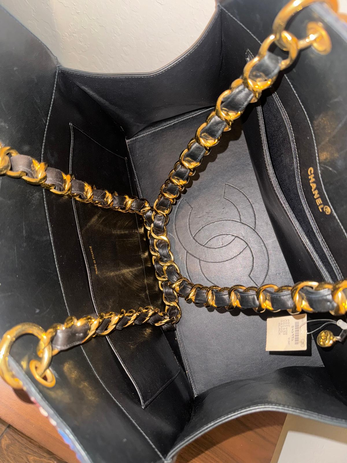 Chanel  1993 couture patchwork tote
