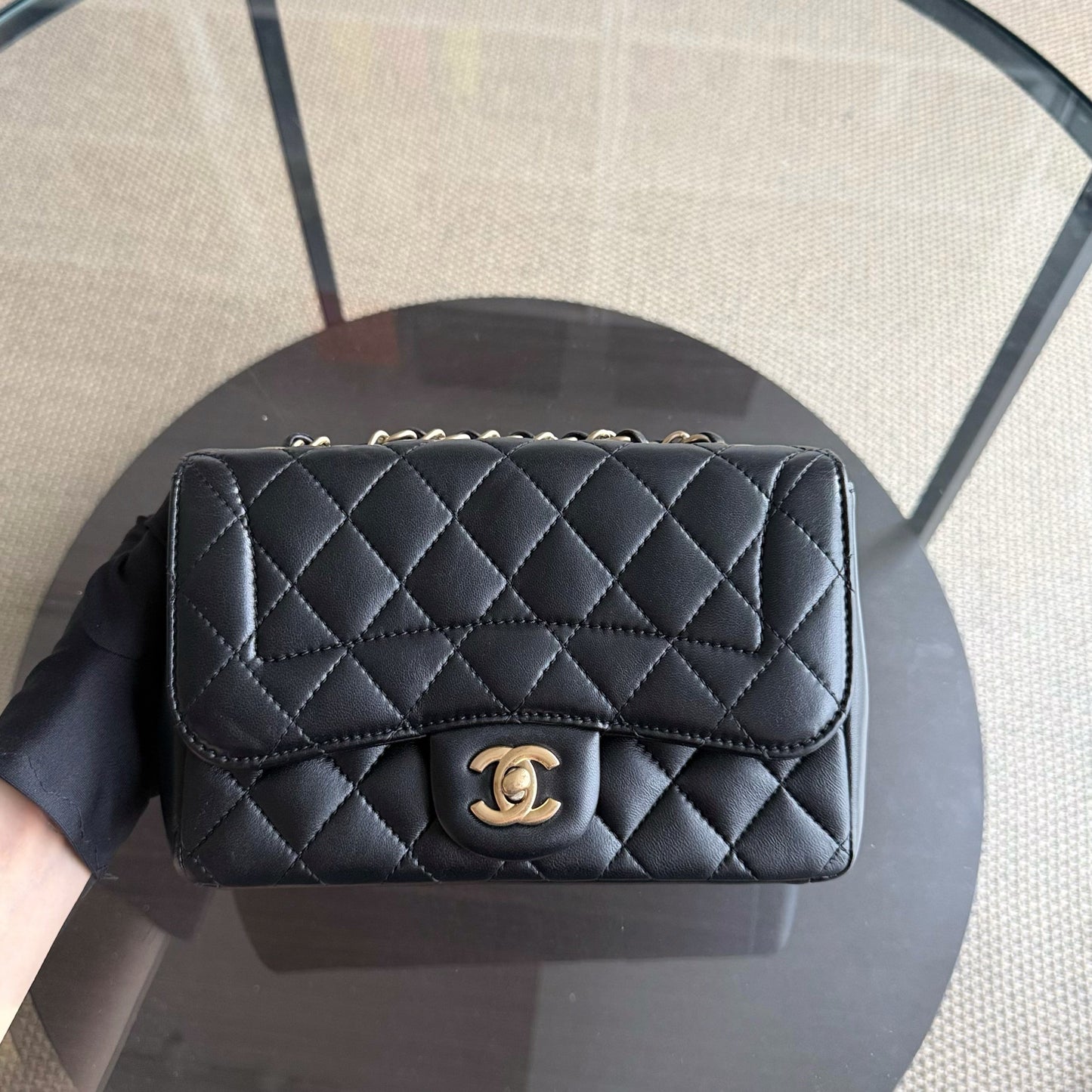 Chanel Mademoiselle Chic Flap Small - 23CM Quilted Lambskin Black Gold Hardware Series 21