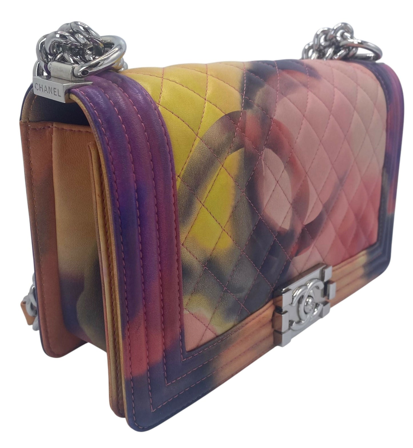 Chanel 15P Limited Edition Flower Power Medium Lambskin Boy Flap Bag