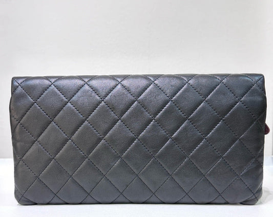 Chanel Beauty CC Lambskin Clutch Quilted Black
