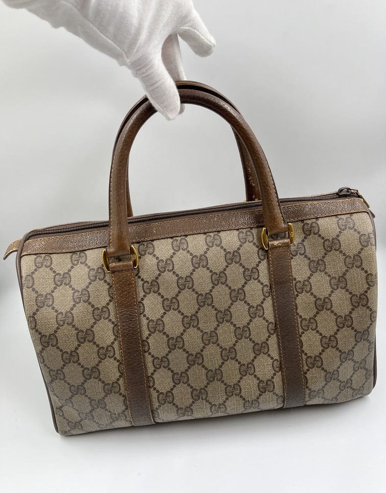 Gucci Boston Leather Canvas Shoulder Bag Style 3