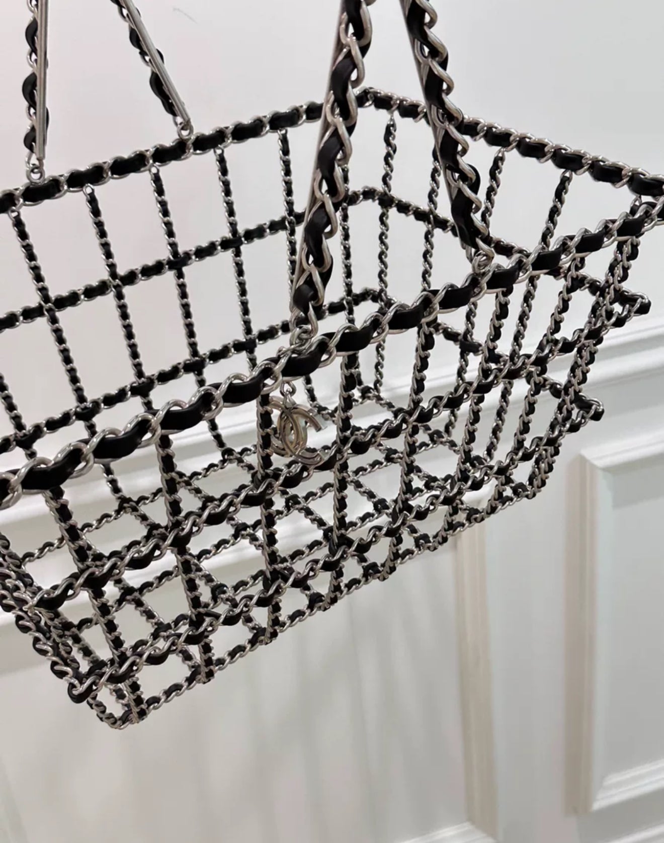 Rare Chanel Medium Shopping Basket Bag  Fall/Winter 2014 Runway Collection