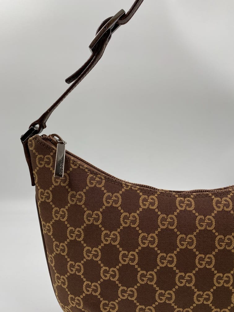 Gucci Leather Canvas Shoulder Bag Style 14