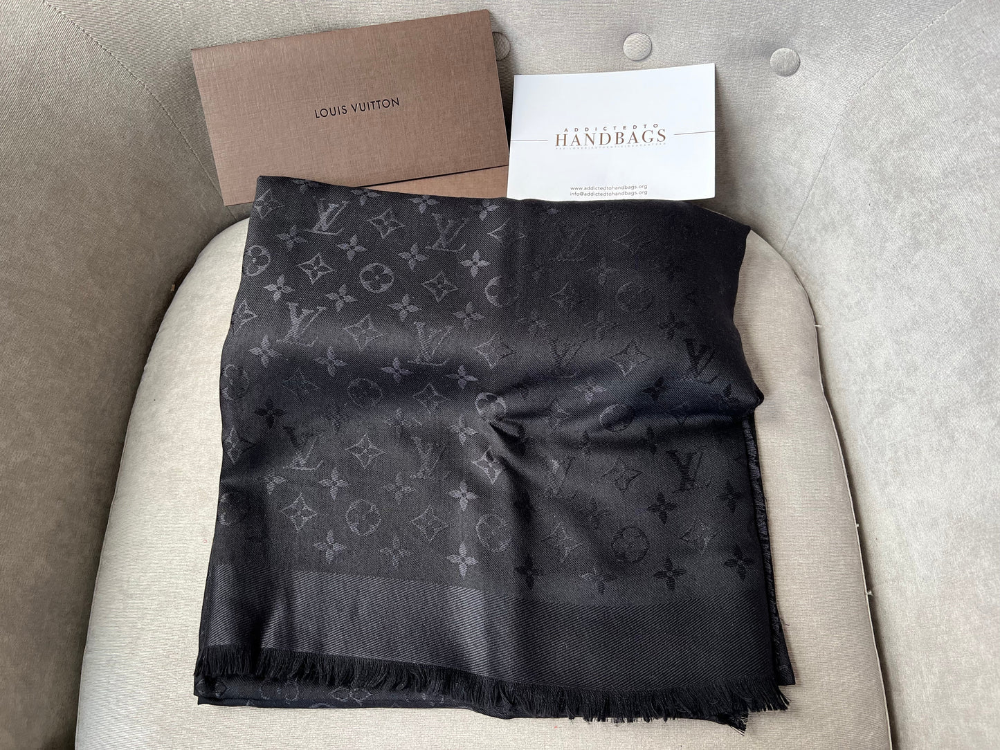 Louis Vuitton Black Monogram Shawl (RRP £450)