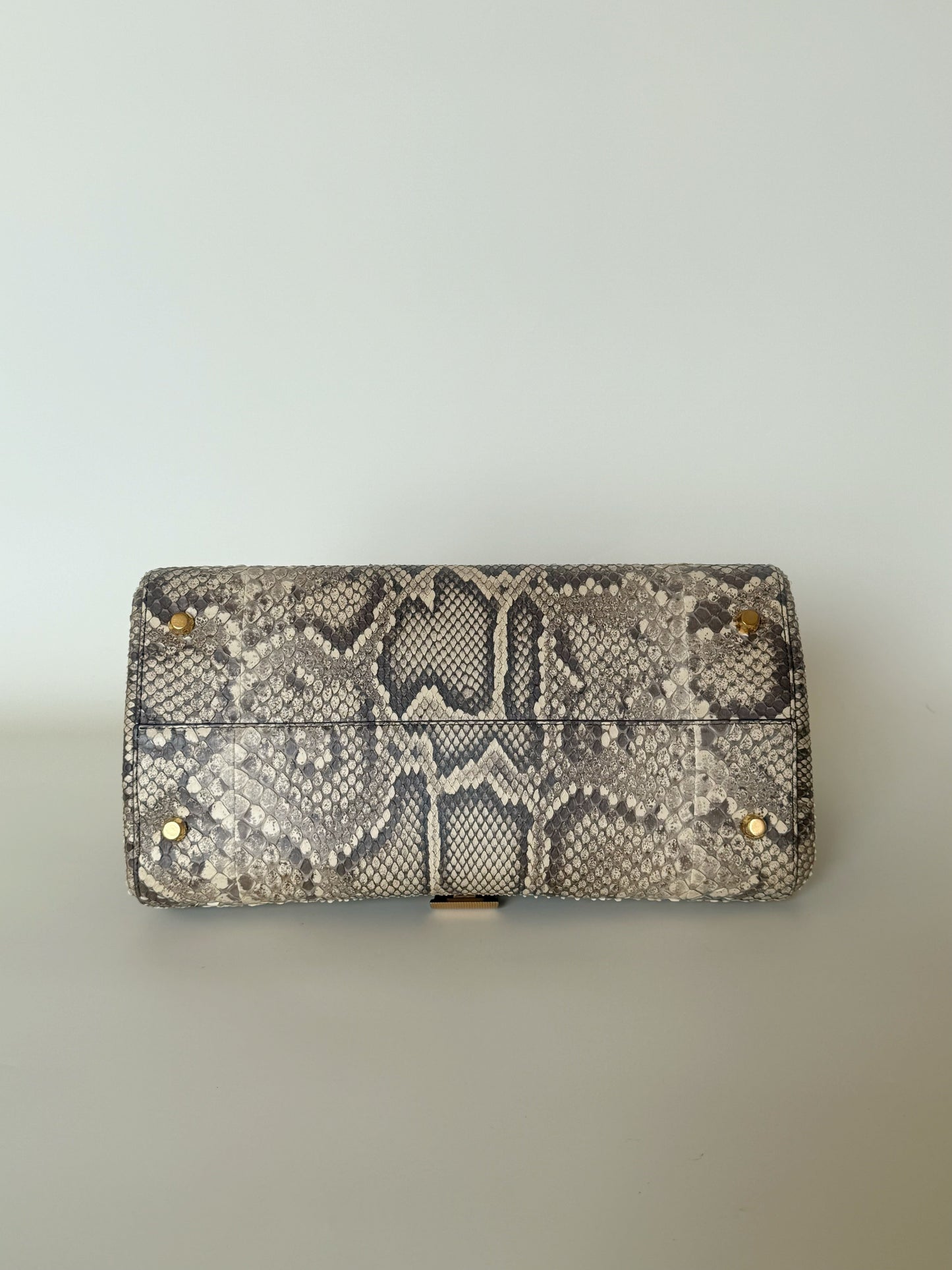 Bottega Veneta Snakeskin BV Angle Shoulder Bag