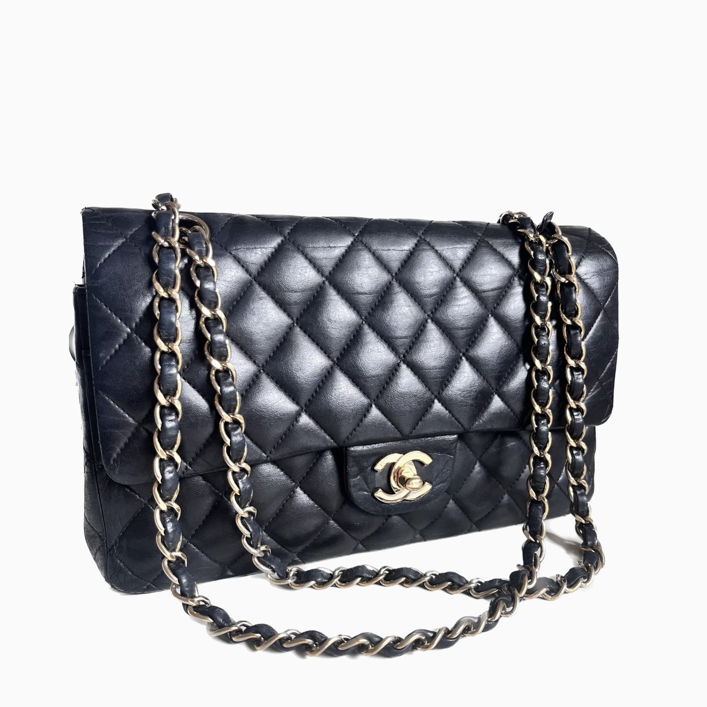 Chanel Timeless/ Classic Flap Medium Black with 24k Gold Plated Hardware