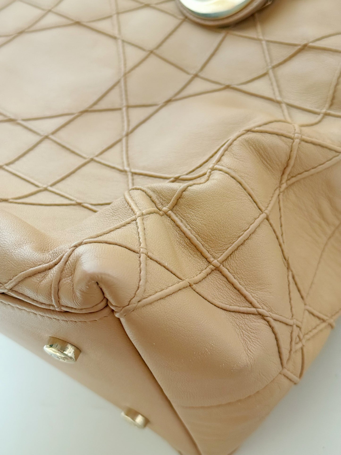 Christian Dior Lambskin Cannage Granville Tote