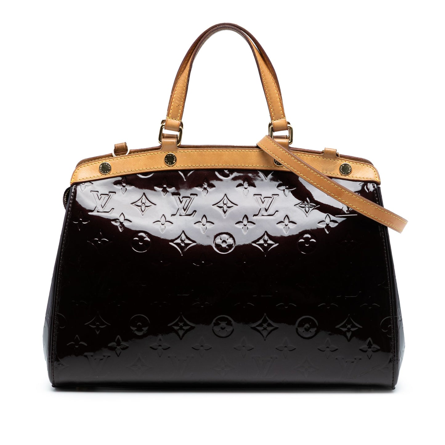 Dark Purple Louis Vuitton Monogram Vernis Brea PM Satchel