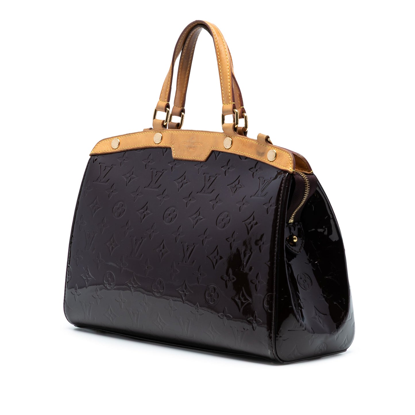 Dark Purple Louis Vuitton Monogram Vernis Brea PM Satchel