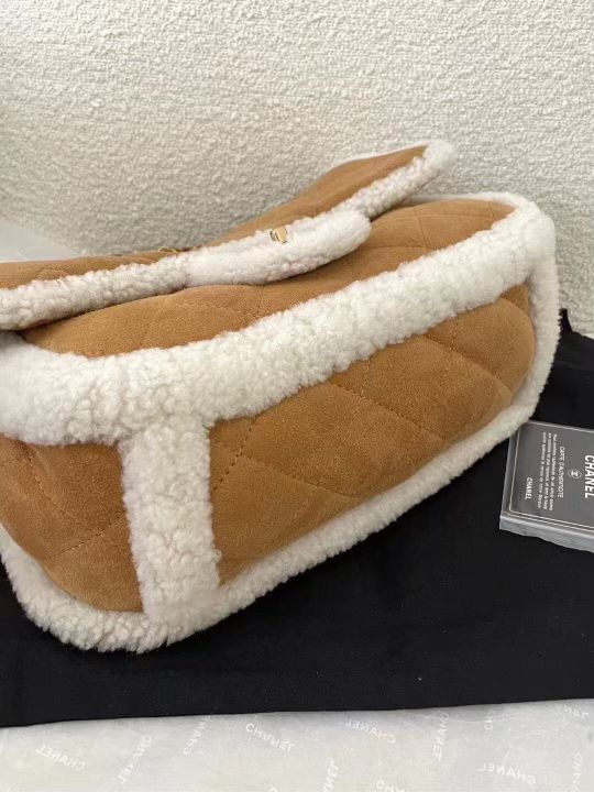 Chanel 18 Shearling Coco Neige Flap Bag Jumbo