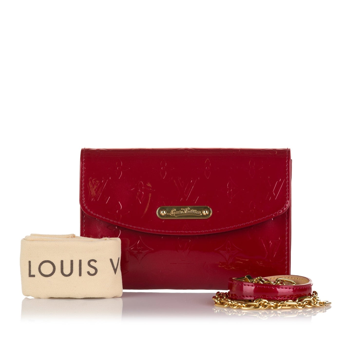 Louis Vuitton Bel Air Pochette Red Monogram Vernis Clutch
