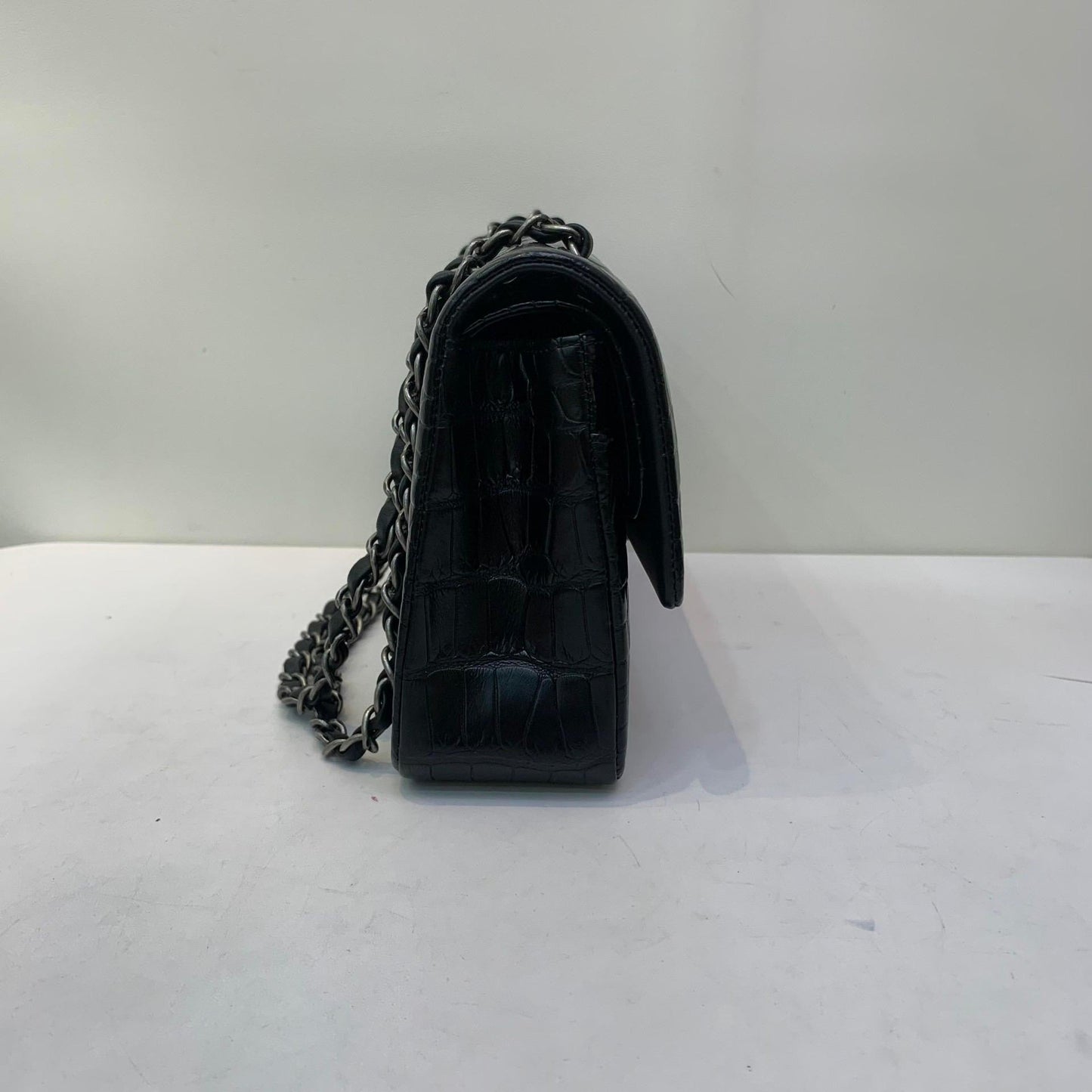 Chanel Black Alligator Medium Double Flap