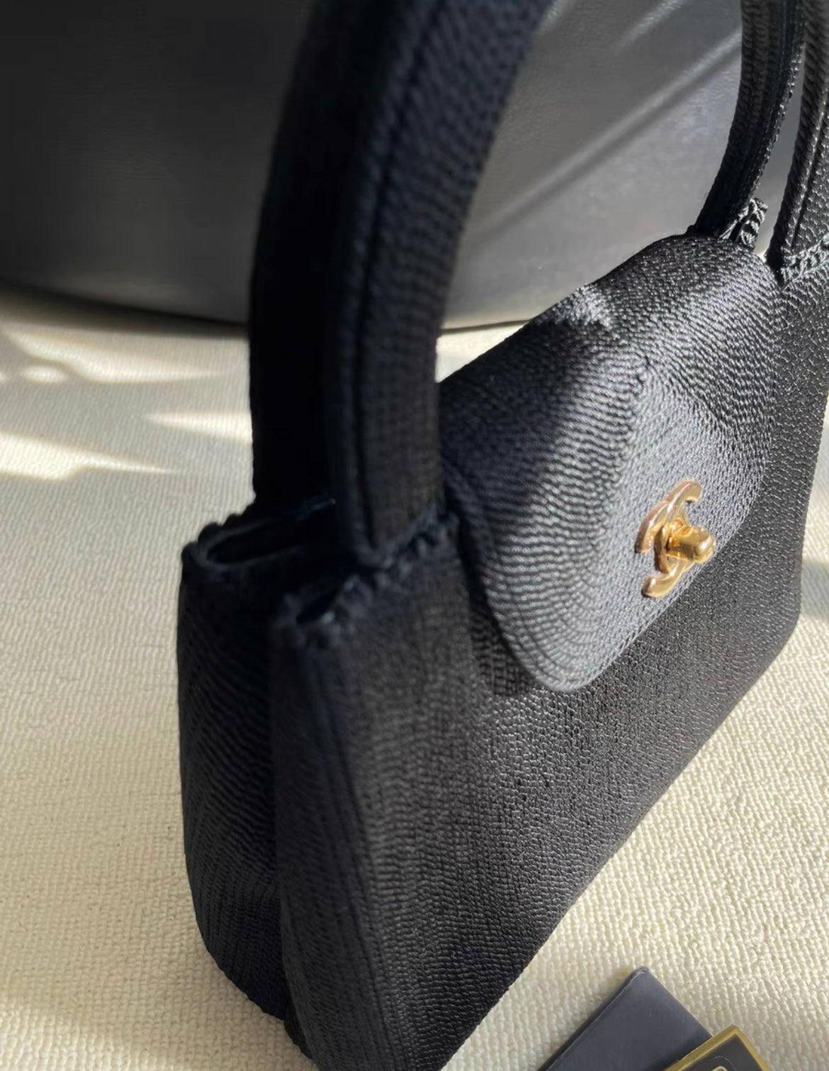 CHANEL  ROPED SILK RAFFIA MINI KELLY BAG EVENING 1997 24K GOLD HARDWARE