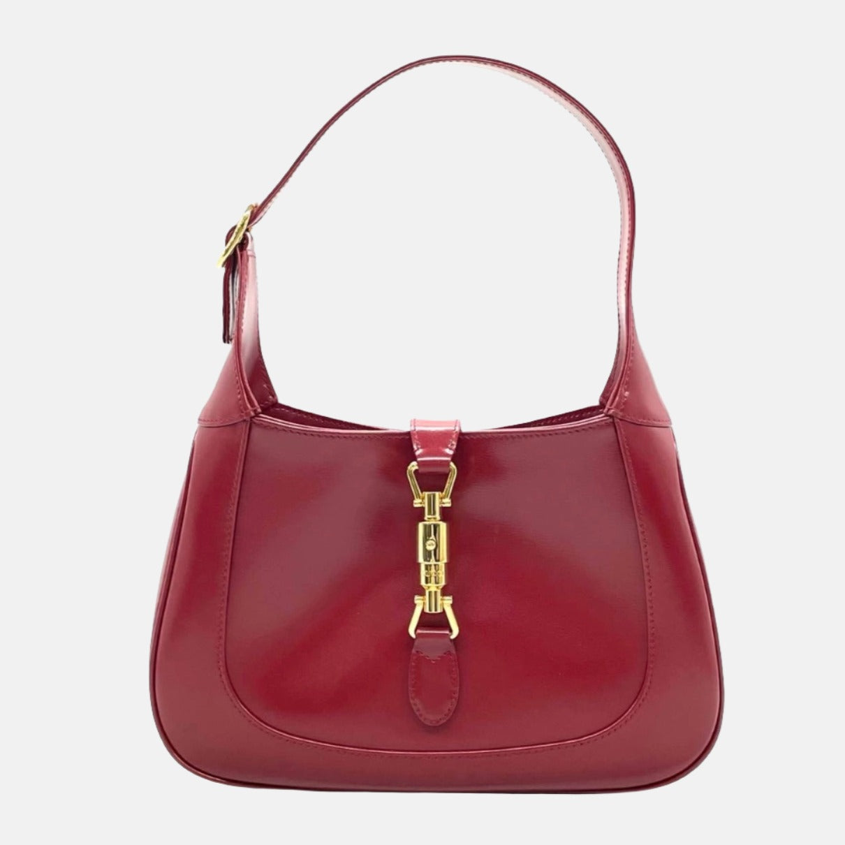 Gucci Jackie 1961 Burgundy Red Leather Bag Small with Adjustable Strap