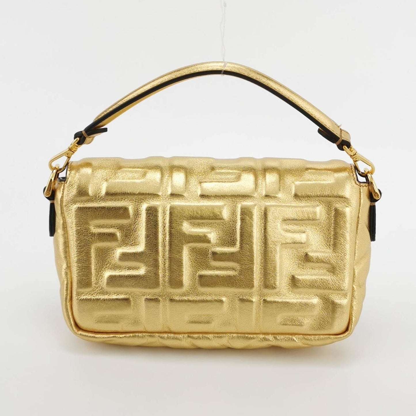 Fendi Baguette Mini Gold Nappa Leather Crossbody Bag