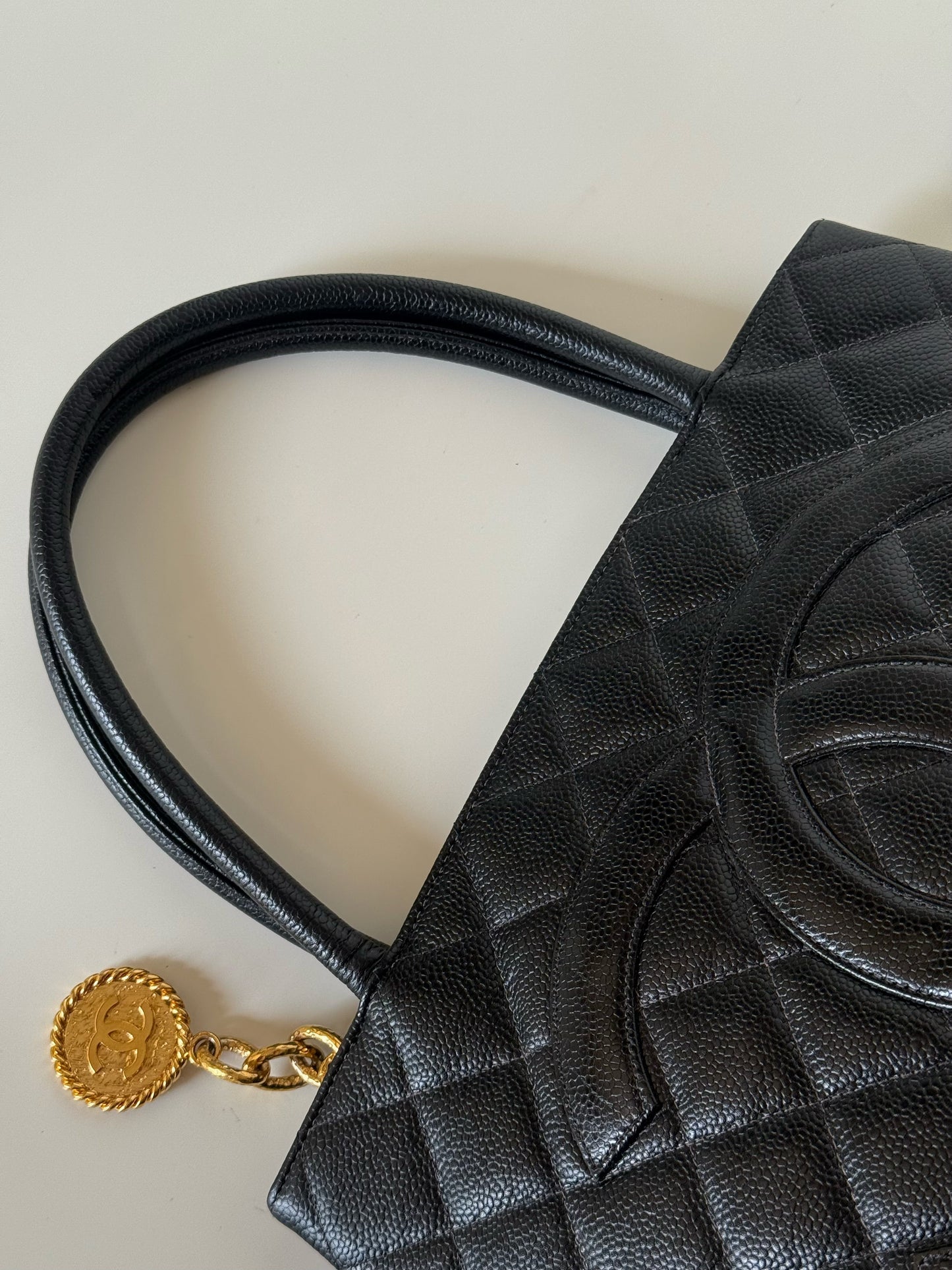 Chanel Medallion Quilted Caviar Tote