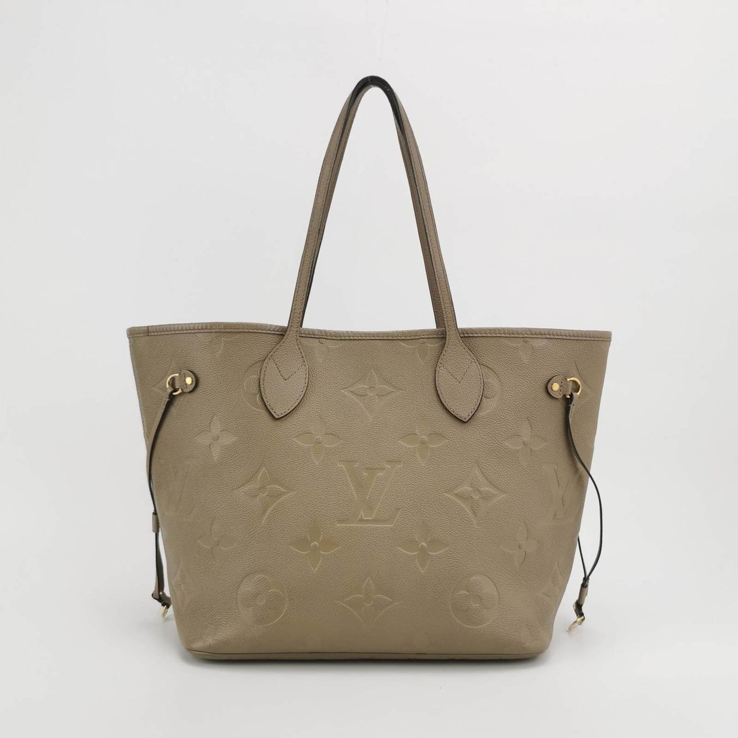 Louis Vuitton Leather Neverfull MM Tote Medium Grey