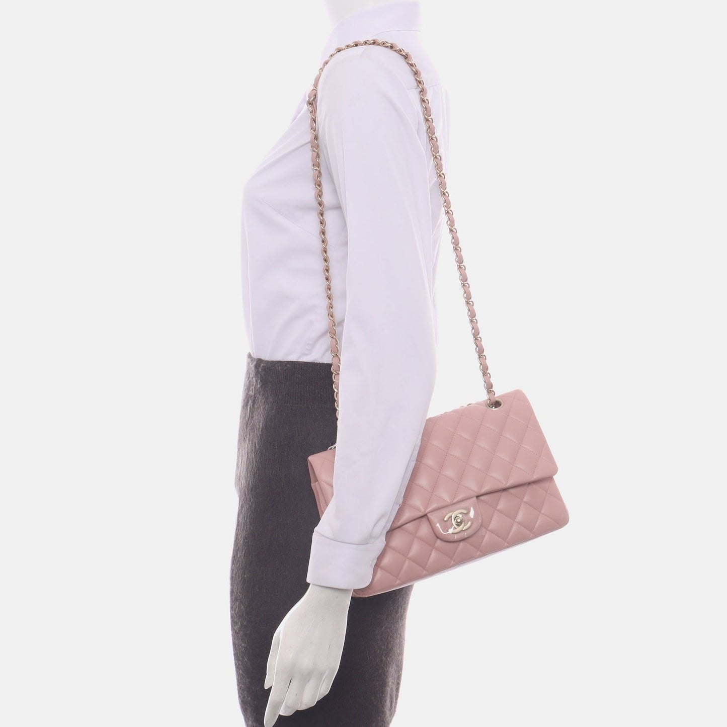 Chanel Timeless Classic Flap Medium Cherry Blossom Pink Lambskin Leather Gold Hardware, 2014-2015