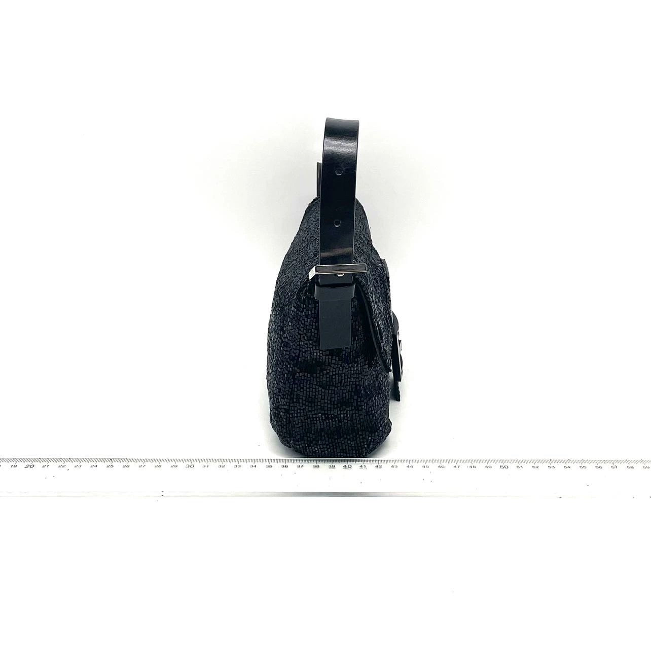 Fendi Baguette Vintage Black Glitter Beads Shoulder Bag