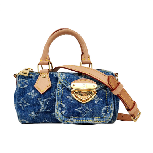Louis Vuitton Neo Speedy Super Mini Blue Denim Crossbody Bag