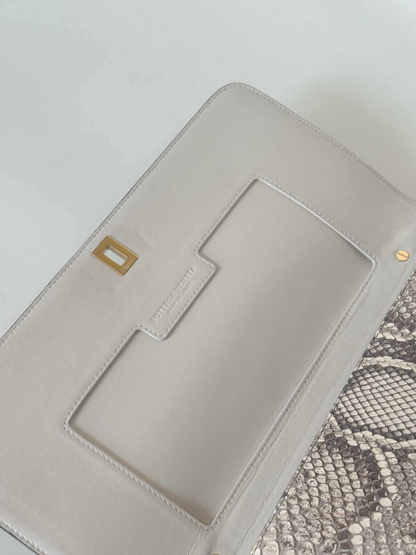 Bottega Veneta Snakeskin BV Angle Shoulder Bag