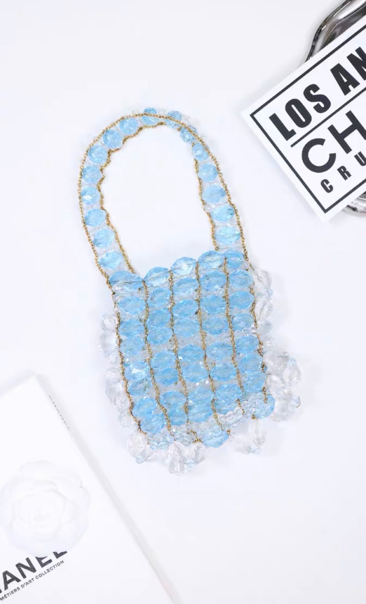 Chanel 1997 Runway  Rare Blue Clutch Minaudière Bag