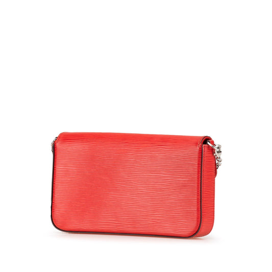 Red Louis Vuitton Epi Pochette Felicie Crossbody Bag
